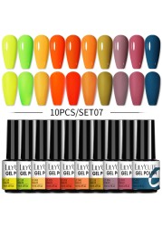 LILYCUTE 10pcs Gel Nail Polish Set With UV Lamp Nude Gel Semi Permanent Hybrid Varnish Base Top Coat Soak Off UV LED Nail Art