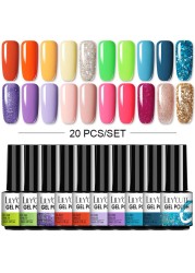 LILYCUTE 10pcs Gel Nail Polish Set With UV Lamp Nude Gel Semi Permanent Hybrid Varnish Base Top Coat Soak Off UV LED Nail Art