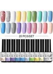 LILYCUTE 10pcs Gel Nail Polish Set With UV Lamp Nude Gel Semi Permanent Hybrid Varnish Base Top Coat Soak Off UV LED Nail Art