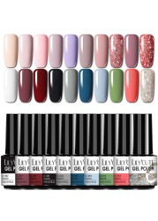 LILYCUTE 10pcs Gel Nail Polish Set With UV Lamp Nude Gel Semi Permanent Hybrid Varnish Base Top Coat Soak Off UV LED Nail Art