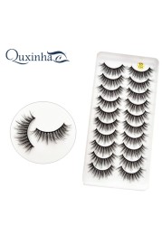 QUXINHAO wholesale 10 pairs lashes eyelashes cilios 3d mink lashes mink eyelashes wholesale false eyelashes maquiagem