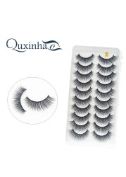 QUXINHAO wholesale 10 pairs lashes eyelashes cilios 3d mink lashes mink eyelashes wholesale false eyelashes maquiagem