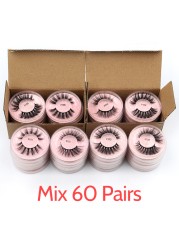 3D False Eyelashes Natural Soft Mink Hair, 4/50/100pcs Set, Wholesale