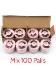 3D False Eyelashes Natural Soft Mink Hair, 4/50/100pcs Set, Wholesale