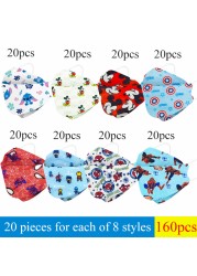 Disney Children Cartoon KN95 Face Mask 4 Layers Dust-proof Reusable Boys Girls Multicolor Collocation Printing FFP2 Mascarillas