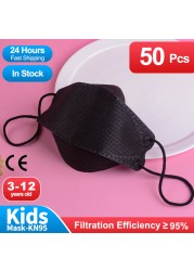 Fish Shape Desechables Mascarillas fpp2 Ninos 3-12 años 4D Negra Masuqe Enfant Kids Breath kn95cakes Baby ffp2 Mask Infantil