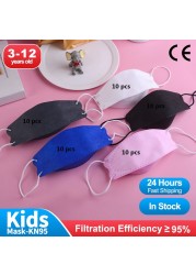 Fish Shape Desechables Mascarillas fpp2 Ninos 3-12 años 4D Negra Masuqe Enfant Kids Breath kn95cakes Baby ffp2 Mask Infantil