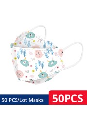 50-200pcs FPP2 Children's Mask KN95 Cartoon Face Mask Reusable Dustproof Breathable Protective For Boys Girl 4-12 Years Mascarilla