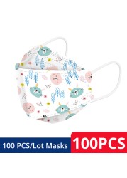 50-200pcs FPP2 Children's Mask KN95 Cartoon Face Mask Reusable Dustproof Breathable Protective For Boys Girl 4-12 Years Mascarilla