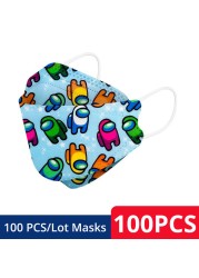 50-200pcs FPP2 Children's Mask KN95 Cartoon Face Mask Reusable Dustproof Breathable Protective For Boys Girl 4-12 Years Mascarilla