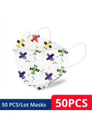 50-200pcs FPP2 Children's Mask KN95 Cartoon Face Mask Reusable Dustproof Breathable Protective For Boys Girl 4-12 Years Mascarilla