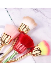 Flower Nail Brush for Manicure Rose Nail Art Brush Nail Extensions Popular Tools Round Small Gel Polish Dust Cleaning Brushes