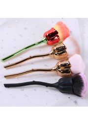 Flower Nail Brush for Manicure Rose Nail Art Brush Nail Extensions Popular Tools Round Small Gel Polish Dust Cleaning Brushes