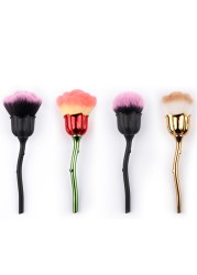 Flower Nail Brush for Manicure Rose Nail Art Brush Nail Extensions Popular Tools Round Small Gel Polish Dust Cleaning Brushes