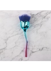 Flower Nail Brush for Manicure Rose Nail Art Brush Nail Extensions Popular Tools Round Small Gel Polish Dust Cleaning Brushes