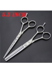 4.5 & 5.0 & 5.5 & 6.0 & 6.5 inch cutting thinning set hair scissors high quality professional hairdressing scissors salons hairdressing shears