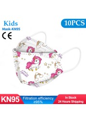 10-50pcs fpp2fan Kid Fish Cartoon kn95fan 4 Protective Layer fpp2 Approved Mask Breathing Mouth Mask KN95 Mascarilla Infantil