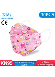 10-50pcs fpp2fan Kid Fish Cartoon kn95fan 4 Protective Layer fpp2 Approved Mask Breathing Mouth Mask KN95 Mascarilla Infantil