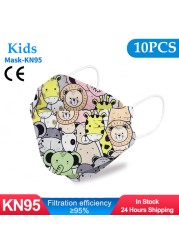 10-50pcs fpp2fan Kid Fish Cartoon kn95fan 4 Protective Layer fpp2 Approved Mask Breathing Mouth Mask KN95 Mascarilla Infantil