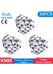 10-50pcs fpp2fan Kid Fish Cartoon kn95fan 4 Protective Layer fpp2 Approved Mask Breathing Mouth Mask KN95 Mascarilla Infantil