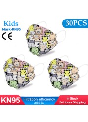 10-50pcs fpp2fan Kid Fish Cartoon kn95fan 4 Protective Layer fpp2 Approved Mask Breathing Mouth Mask KN95 Mascarilla Infantil