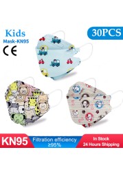 10-50pcs fpp2fan Kid Fish Cartoon kn95fan 4 Protective Layer fpp2 Approved Mask Breathing Mouth Mask KN95 Mascarilla Infantil