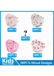 10-50pcs fpp2fan Kid Fish Cartoon kn95fan 4 Protective Layer fpp2 Approved Mask Breathing Mouth Mask KN95 Mascarilla Infantil