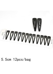 Black Sample 12pcs/set Metal Hair Barrettes Hairpins BB Headbands Hair Clip for Girls Womens Hairgrips Hair Styling Accessories