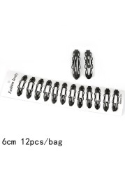 Black Sample 12pcs/set Metal Hair Barrettes Hairpins BB Headbands Hair Clip for Girls Womens Hairgrips Hair Styling Accessories