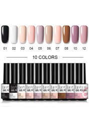 LILYCUTE 10/20/8/2pcs Gel Nail Polish Set Semi Permanent Glitter Hybrid Varnish Base Top Coat Soak Off UV LED Nails Gel