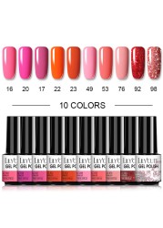 LILYCUTE 10/20/8/2pcs Gel Nail Polish Set Semi Permanent Glitter Hybrid Varnish Base Top Coat Soak Off UV LED Nails Gel