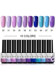 LILYCUTE 10/20/8/2pcs Gel Nail Polish Set Semi Permanent Glitter Hybrid Varnish Base Top Coat Soak Off UV LED Nails Gel