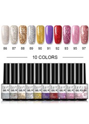 LILYCUTE 10/20/8/2pcs Gel Nail Polish Set Semi Permanent Glitter Hybrid Varnish Base Top Coat Soak Off UV LED Nails Gel