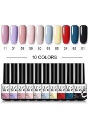 LILYCUTE 10/20/8/2pcs Gel Nail Polish Set Semi Permanent Glitter Hybrid Varnish Base Top Coat Soak Off UV LED Nails Gel