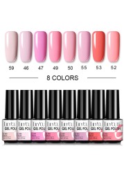 LILYCUTE 10/20/8/2pcs Gel Nail Polish Set Semi Permanent Glitter Hybrid Varnish Base Top Coat Soak Off UV LED Nails Gel