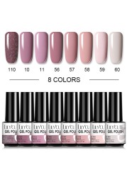 LILYCUTE 10/20/8/2pcs Gel Nail Polish Set Semi Permanent Glitter Hybrid Varnish Base Top Coat Soak Off UV LED Nails Gel