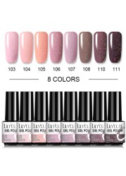 LILYCUTE 10/20/8/2pcs Gel Nail Polish Set Semi Permanent Glitter Hybrid Varnish Base Top Coat Soak Off UV LED Nails Gel