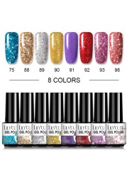 LILYCUTE 10/20/8/2pcs Gel Nail Polish Set Semi Permanent Glitter Hybrid Varnish Base Top Coat Soak Off UV LED Nails Gel