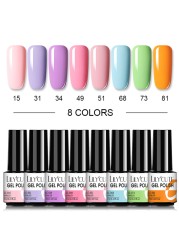 LILYCUTE 10/20/8/2pcs Gel Nail Polish Set Semi Permanent Glitter Hybrid Varnish Base Top Coat Soak Off UV LED Nails Gel