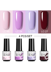 LILYCUTE 10/20/8/2pcs Gel Nail Polish Set Semi Permanent Glitter Hybrid Varnish Base Top Coat Soak Off UV LED Nails Gel