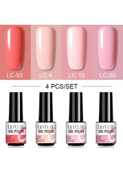 LILYCUTE 10/20/8/2pcs Gel Nail Polish Set Semi Permanent Glitter Hybrid Varnish Base Top Coat Soak Off UV LED Nails Gel