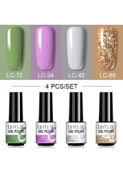 LILYCUTE 10/20/8/2pcs Gel Nail Polish Set Semi Permanent Glitter Hybrid Varnish Base Top Coat Soak Off UV LED Nails Gel