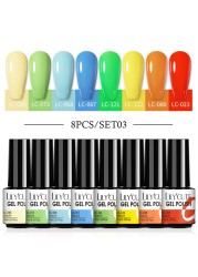 LILYCUTE 10/20/8/2pcs Gel Nail Polish Set Semi Permanent Glitter Hybrid Varnish Base Top Coat Soak Off UV LED Nails Gel