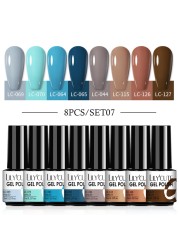 LILYCUTE 10/20/8/2pcs Gel Nail Polish Set Semi Permanent Glitter Hybrid Varnish Base Top Coat Soak Off UV LED Nails Gel