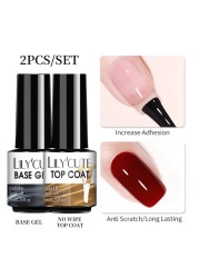 LILYCUTE 10/20/8/2pcs Gel Nail Polish Set Semi Permanent Glitter Hybrid Varnish Base Top Coat Soak Off UV LED Nails Gel