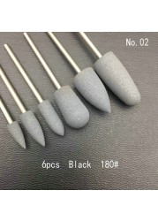 6pcs/set Rubber Silicon Nail Drill Grinding Cutter for Manicure Flexible Bit Polisher Machine Electric Nail File Art Tools