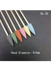 6pcs/set Rubber Silicon Nail Drill Grinding Cutter for Manicure Flexible Bit Polisher Machine Electric Nail File Art Tools