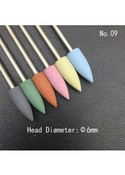 6pcs/set Rubber Silicon Nail Drill Grinding Cutter for Manicure Flexible Bit Polisher Machine Electric Nail File Art Tools