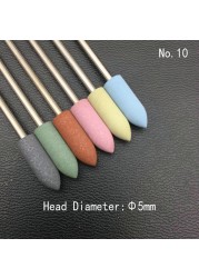 6pcs/set Rubber Silicon Nail Drill Grinding Cutter for Manicure Flexible Bit Polisher Machine Electric Nail File Art Tools