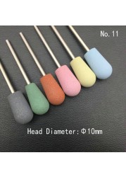 6pcs/set Rubber Silicon Nail Drill Grinding Cutter for Manicure Flexible Bit Polisher Machine Electric Nail File Art Tools